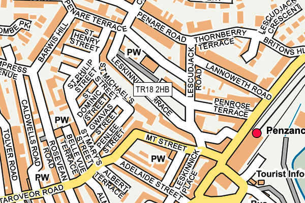TR18 2HB map - OS OpenMap – Local (Ordnance Survey)