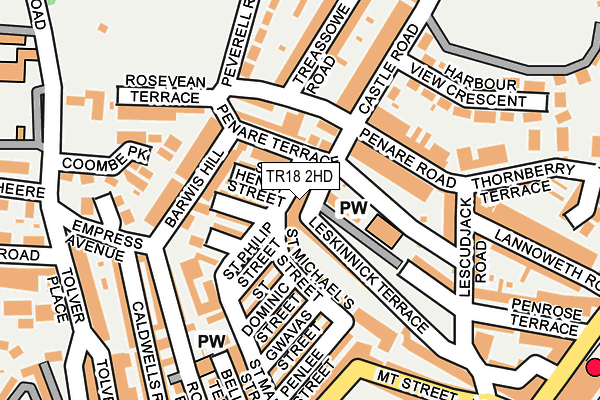 TR18 2HD map - OS OpenMap – Local (Ordnance Survey)