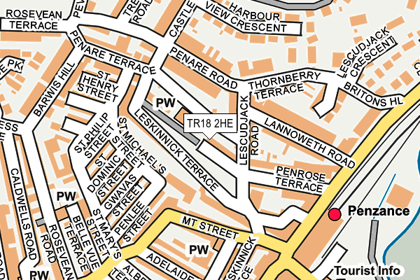 TR18 2HE map - OS OpenMap – Local (Ordnance Survey)