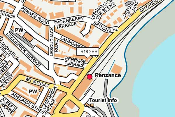 TR18 2HH map - OS OpenMap – Local (Ordnance Survey)