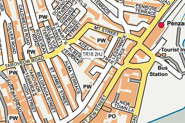 TR18 2HJ map - OS OpenMap – Local (Ordnance Survey)