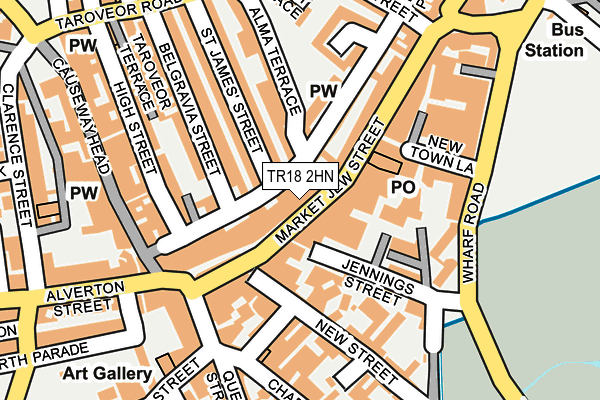 TR18 2HN map - OS OpenMap – Local (Ordnance Survey)