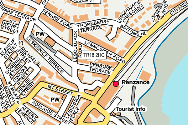 TR18 2HQ map - OS OpenMap – Local (Ordnance Survey)