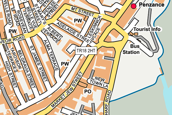 TR18 2HT map - OS OpenMap – Local (Ordnance Survey)