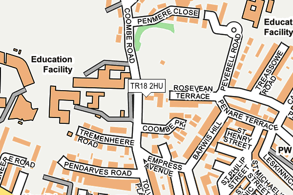 TR18 2HU map - OS OpenMap – Local (Ordnance Survey)