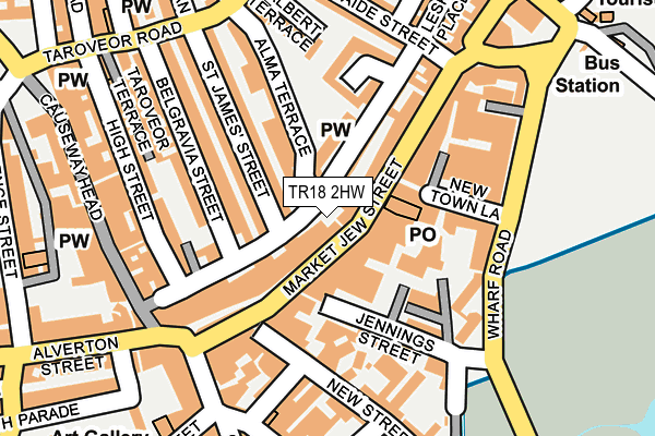 TR18 2HW map - OS OpenMap – Local (Ordnance Survey)