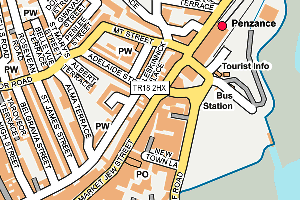 TR18 2HX map - OS OpenMap – Local (Ordnance Survey)