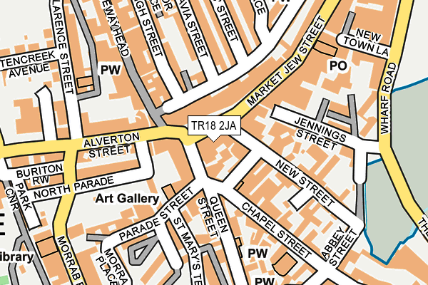 TR18 2JA map - OS OpenMap – Local (Ordnance Survey)