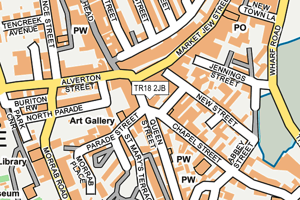 TR18 2JB map - OS OpenMap – Local (Ordnance Survey)