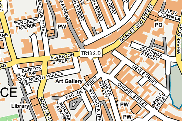 TR18 2JD map - OS OpenMap – Local (Ordnance Survey)