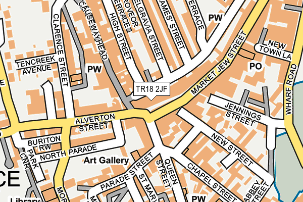 TR18 2JF map - OS OpenMap – Local (Ordnance Survey)