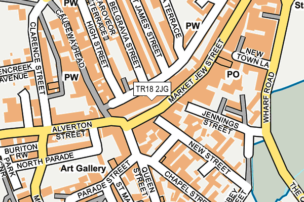 TR18 2JG map - OS OpenMap – Local (Ordnance Survey)