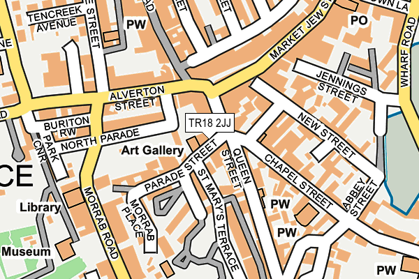 TR18 2JJ map - OS OpenMap – Local (Ordnance Survey)