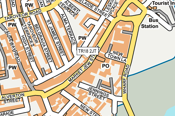 TR18 2JT map - OS OpenMap – Local (Ordnance Survey)