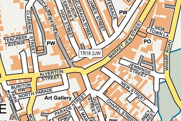 TR18 2JW map - OS OpenMap – Local (Ordnance Survey)