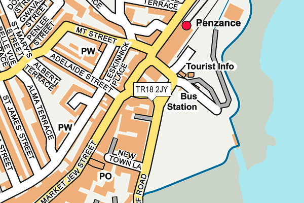 TR18 2JY map - OS OpenMap – Local (Ordnance Survey)