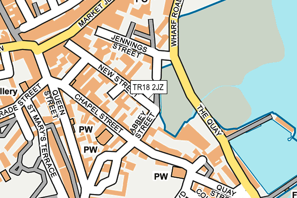 TR18 2JZ map - OS OpenMap – Local (Ordnance Survey)