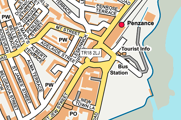 TR18 2LJ map - OS OpenMap – Local (Ordnance Survey)