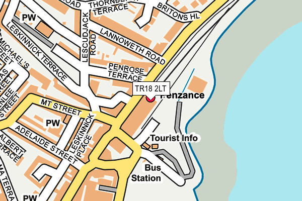 TR18 2LT map - OS OpenMap – Local (Ordnance Survey)