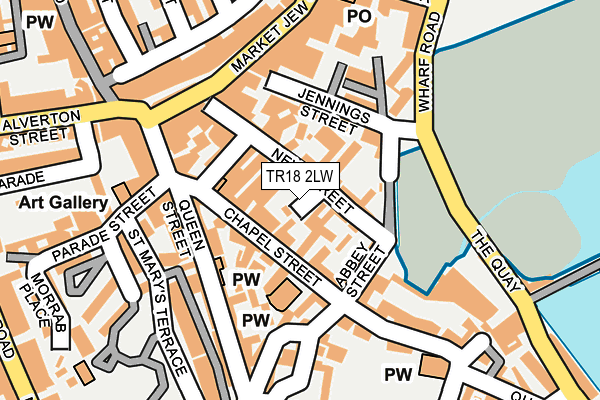 TR18 2LW map - OS OpenMap – Local (Ordnance Survey)