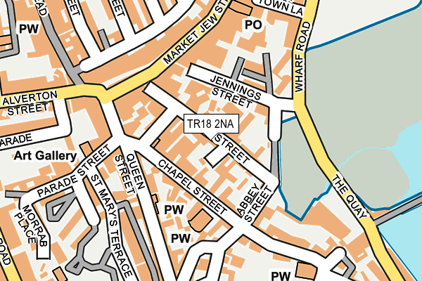 TR18 2NA map - OS OpenMap – Local (Ordnance Survey)