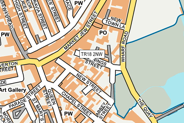 TR18 2NW map - OS OpenMap – Local (Ordnance Survey)