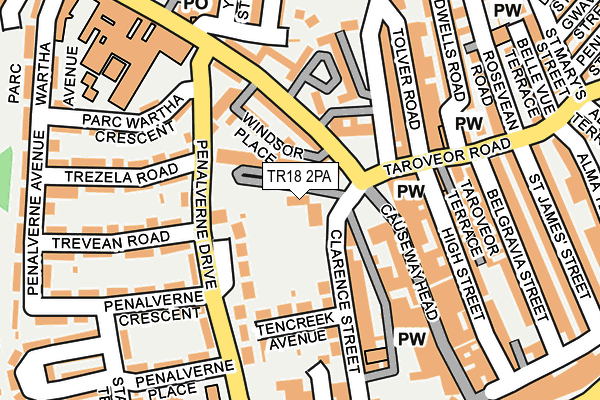 TR18 2PA map - OS OpenMap – Local (Ordnance Survey)