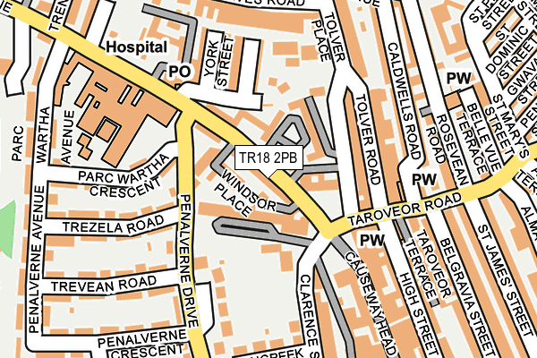 TR18 2PB map - OS OpenMap – Local (Ordnance Survey)