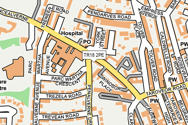 TR18 2PE map - OS OpenMap – Local (Ordnance Survey)