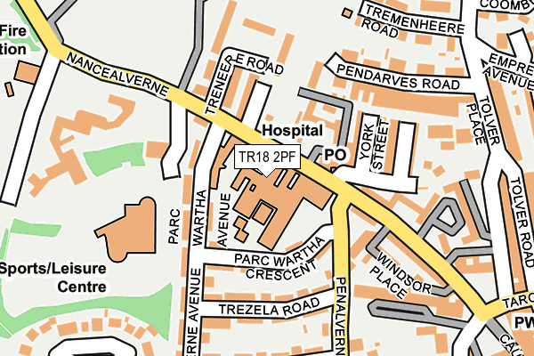 TR18 2PF map - OS OpenMap – Local (Ordnance Survey)