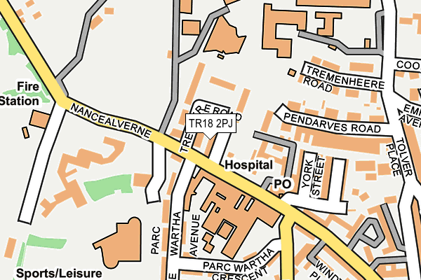 TR18 2PJ map - OS OpenMap – Local (Ordnance Survey)