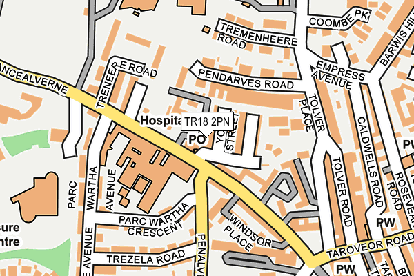 TR18 2PN map - OS OpenMap – Local (Ordnance Survey)
