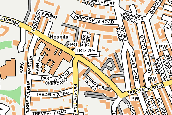 TR18 2PR map - OS OpenMap – Local (Ordnance Survey)