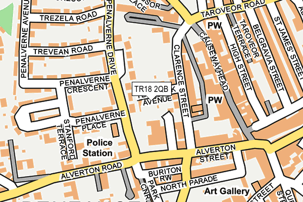 TR18 2QB map - OS OpenMap – Local (Ordnance Survey)