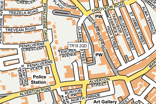 TR18 2QD map - OS OpenMap – Local (Ordnance Survey)