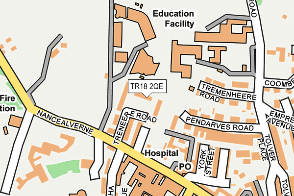 TR18 2QE map - OS OpenMap – Local (Ordnance Survey)