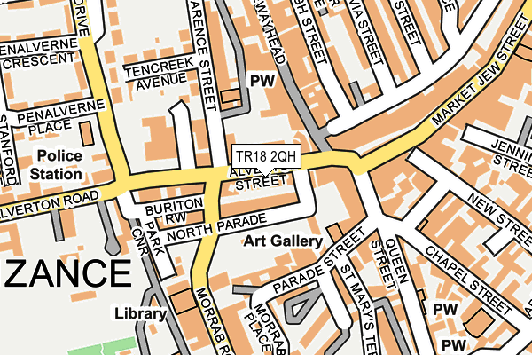 TR18 2QH map - OS OpenMap – Local (Ordnance Survey)