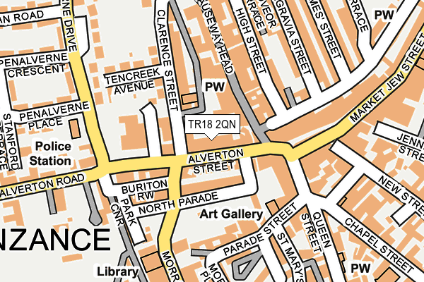 TR18 2QN map - OS OpenMap – Local (Ordnance Survey)