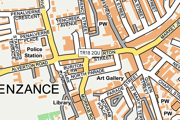 TR18 2QU map - OS OpenMap – Local (Ordnance Survey)