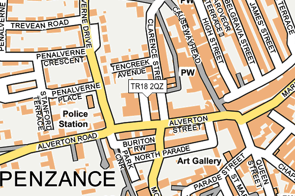 TR18 2QZ map - OS OpenMap – Local (Ordnance Survey)