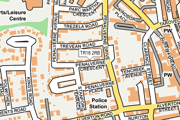 TR18 2RB map - OS OpenMap – Local (Ordnance Survey)