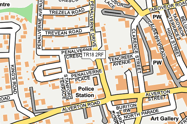 TR18 2RF map - OS OpenMap – Local (Ordnance Survey)