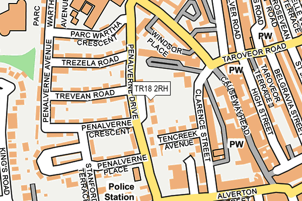 TR18 2RH map - OS OpenMap – Local (Ordnance Survey)