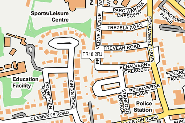 TR18 2RJ map - OS OpenMap – Local (Ordnance Survey)