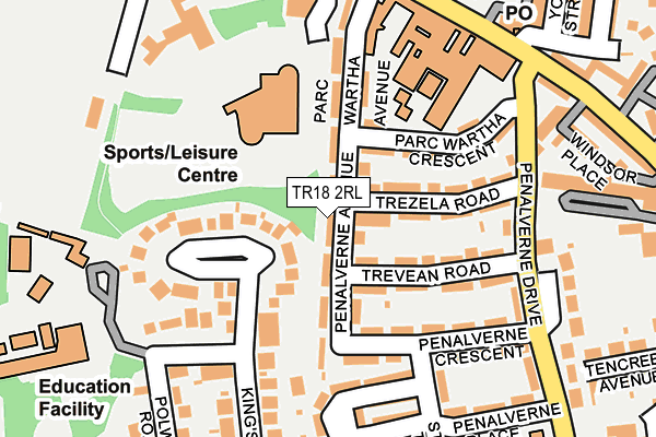 TR18 2RL map - OS OpenMap – Local (Ordnance Survey)
