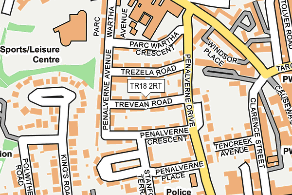 TR18 2RT map - OS OpenMap – Local (Ordnance Survey)