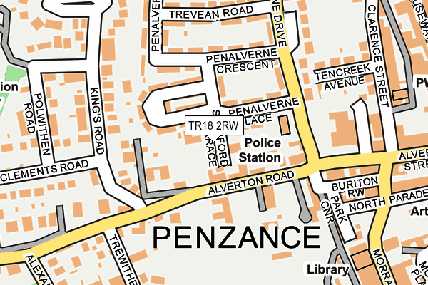 TR18 2RW map - OS OpenMap – Local (Ordnance Survey)