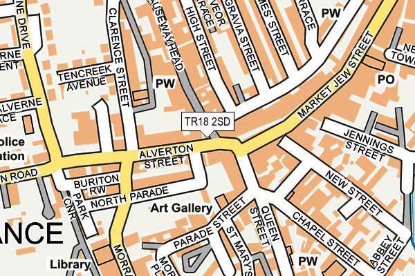 TR18 2SD map - OS OpenMap – Local (Ordnance Survey)