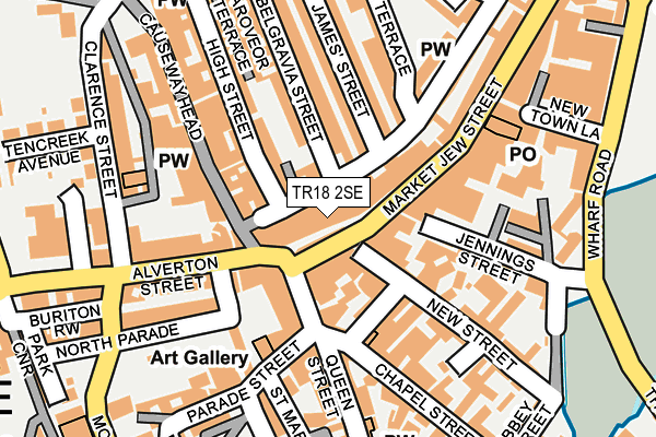 TR18 2SE map - OS OpenMap – Local (Ordnance Survey)