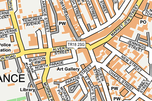 TR18 2SG map - OS OpenMap – Local (Ordnance Survey)